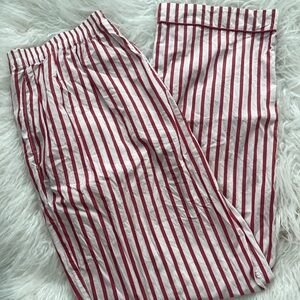 Sleepy Jones Marina Pajama Pants in Red & White Stripe Sz L